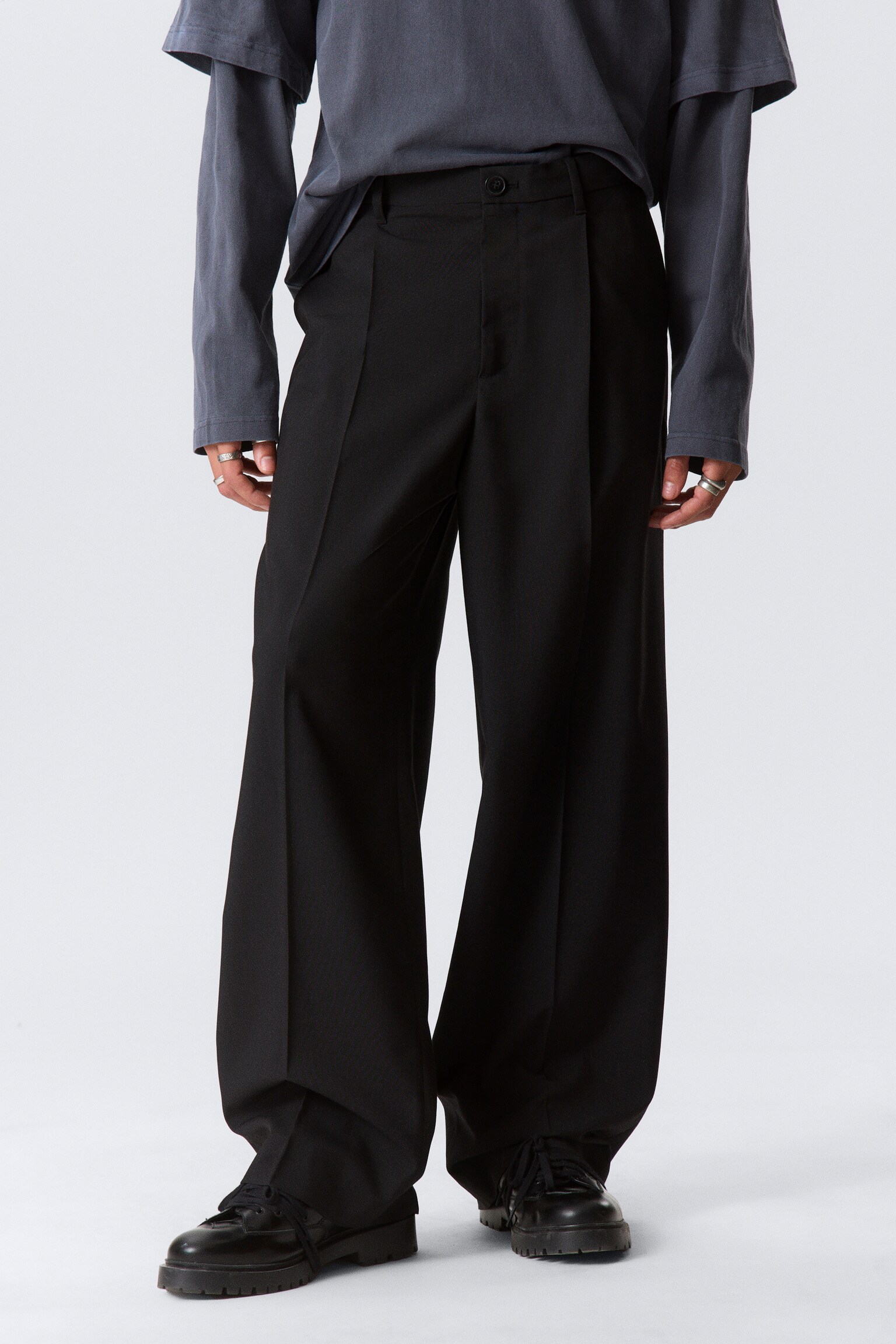 Uno Loose Suit Trousers - Black/Dark Grey/Dark Brown/Striped Grey/Beige/Beige Melange - 3