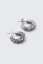 Silver - Smashed Chunky Hoop-Örhängen - 2