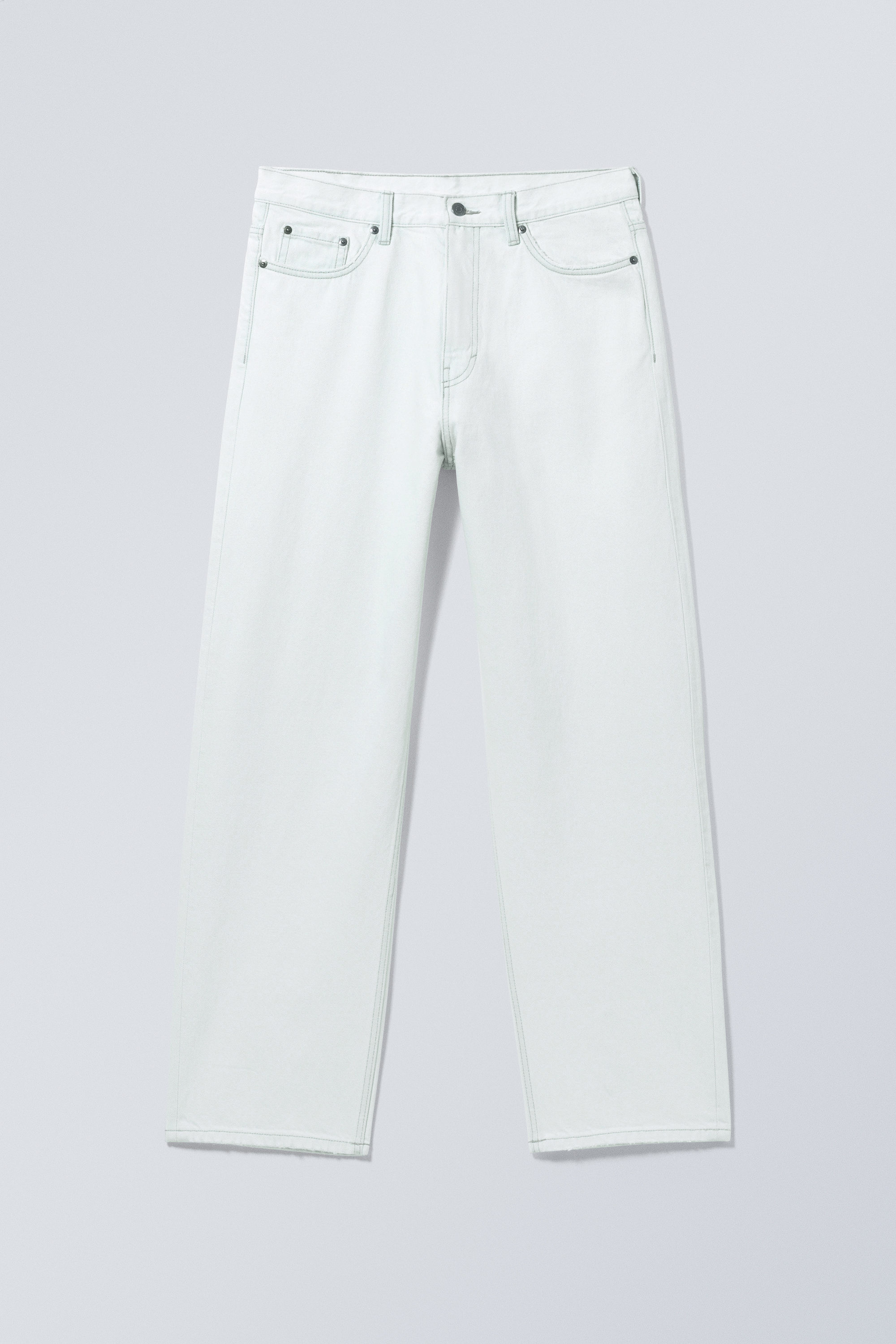 astro mid rise loose baggy unisex jeans - White | Weekday EU