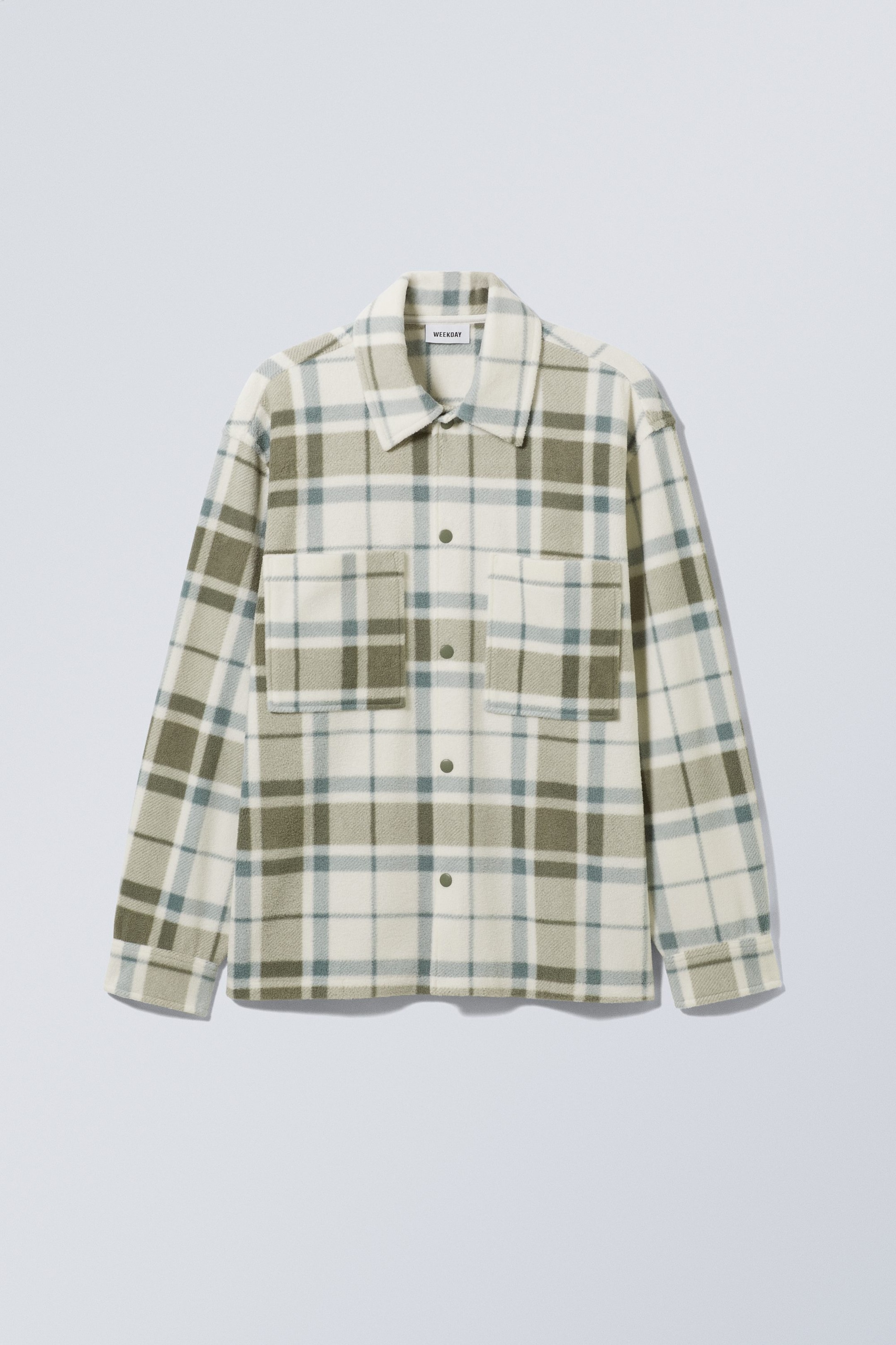 Beige Check - Max Oversized Fleece Shirt - 0