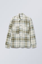Beige Check - Max Oversized Fleece Shirt - 0