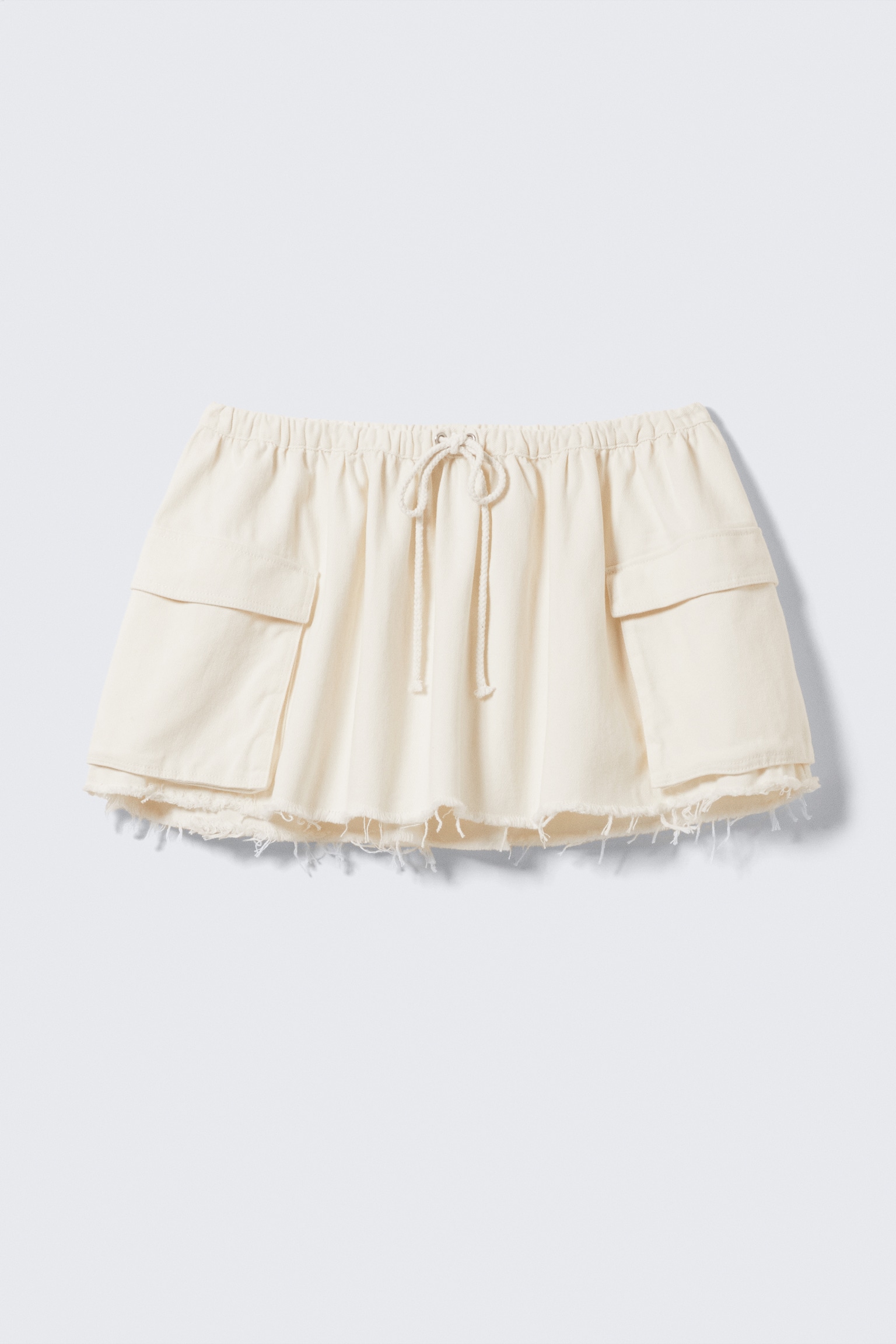 Utility-Minirock aus Twill - Off-white/Dunkelbraun - 2