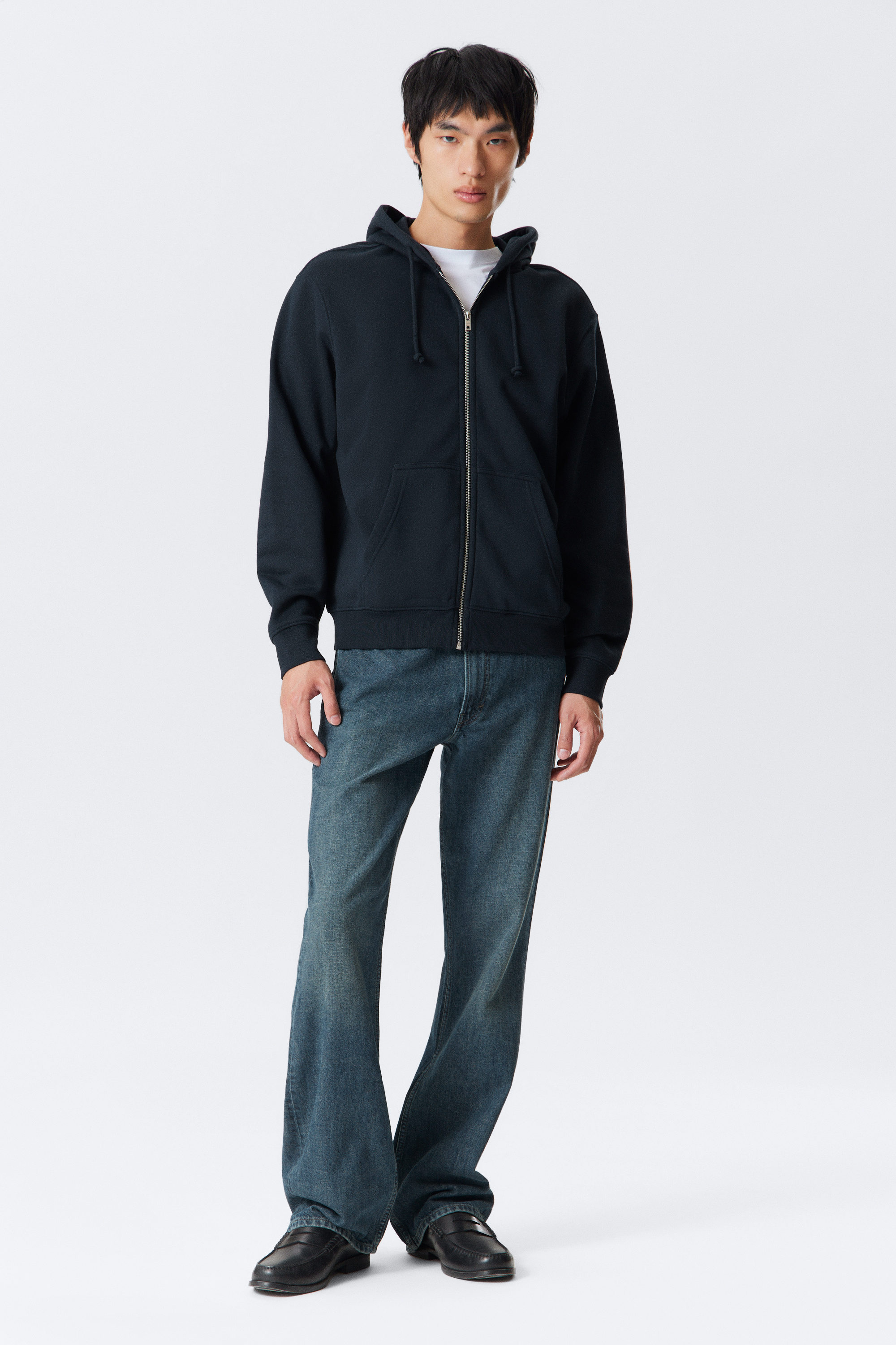 Navy Blue - Classic Zip Hoodie - 2