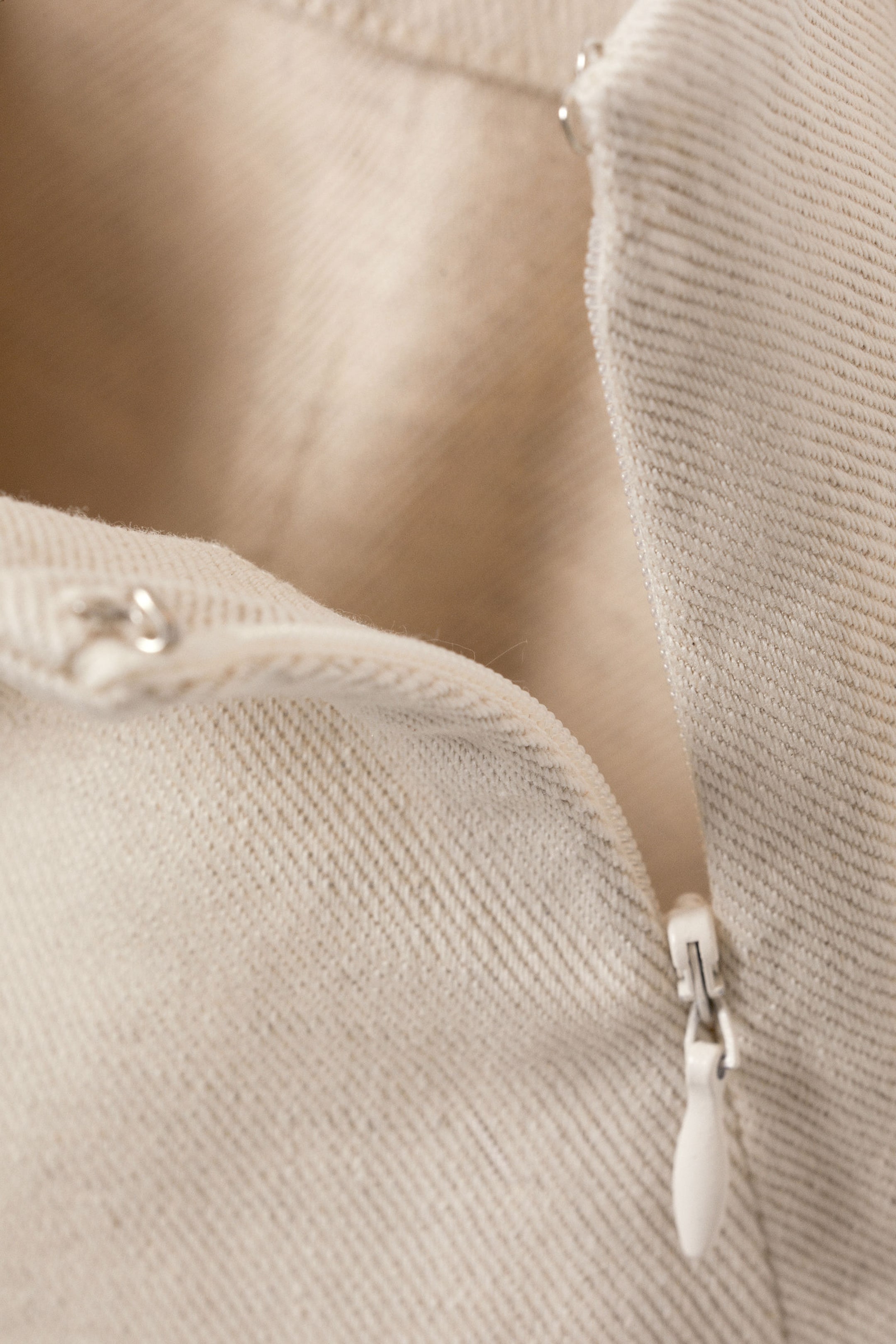 Ecru - Mini Linen Blend Skirt - 5