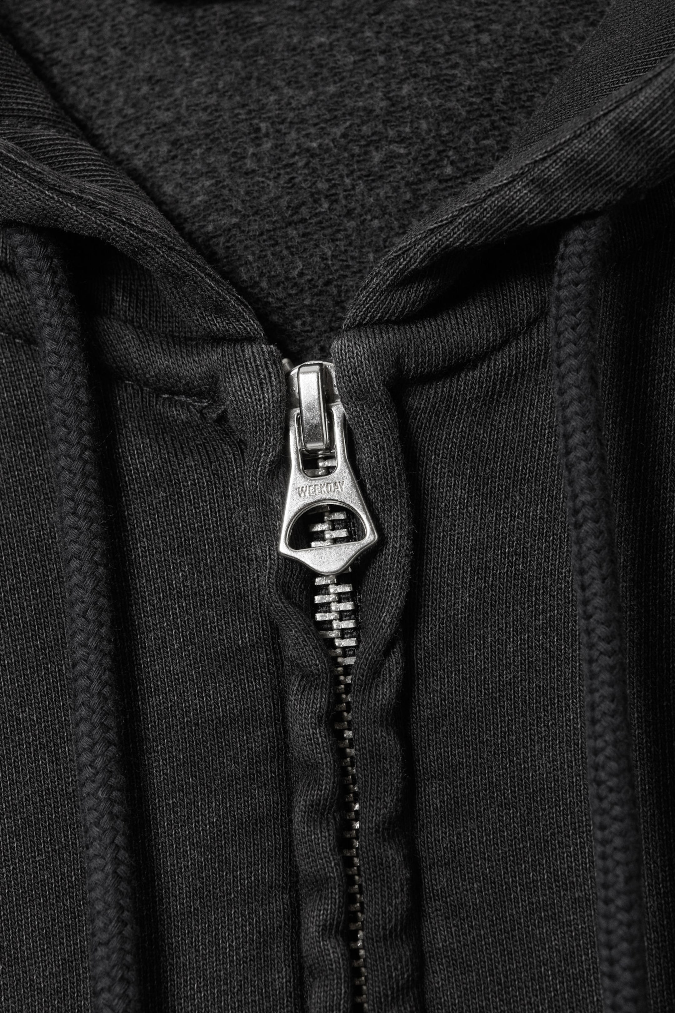 Dunkelgrau verwaschen - Locker sitzender Zip-Hoodie aus Frottee - 1