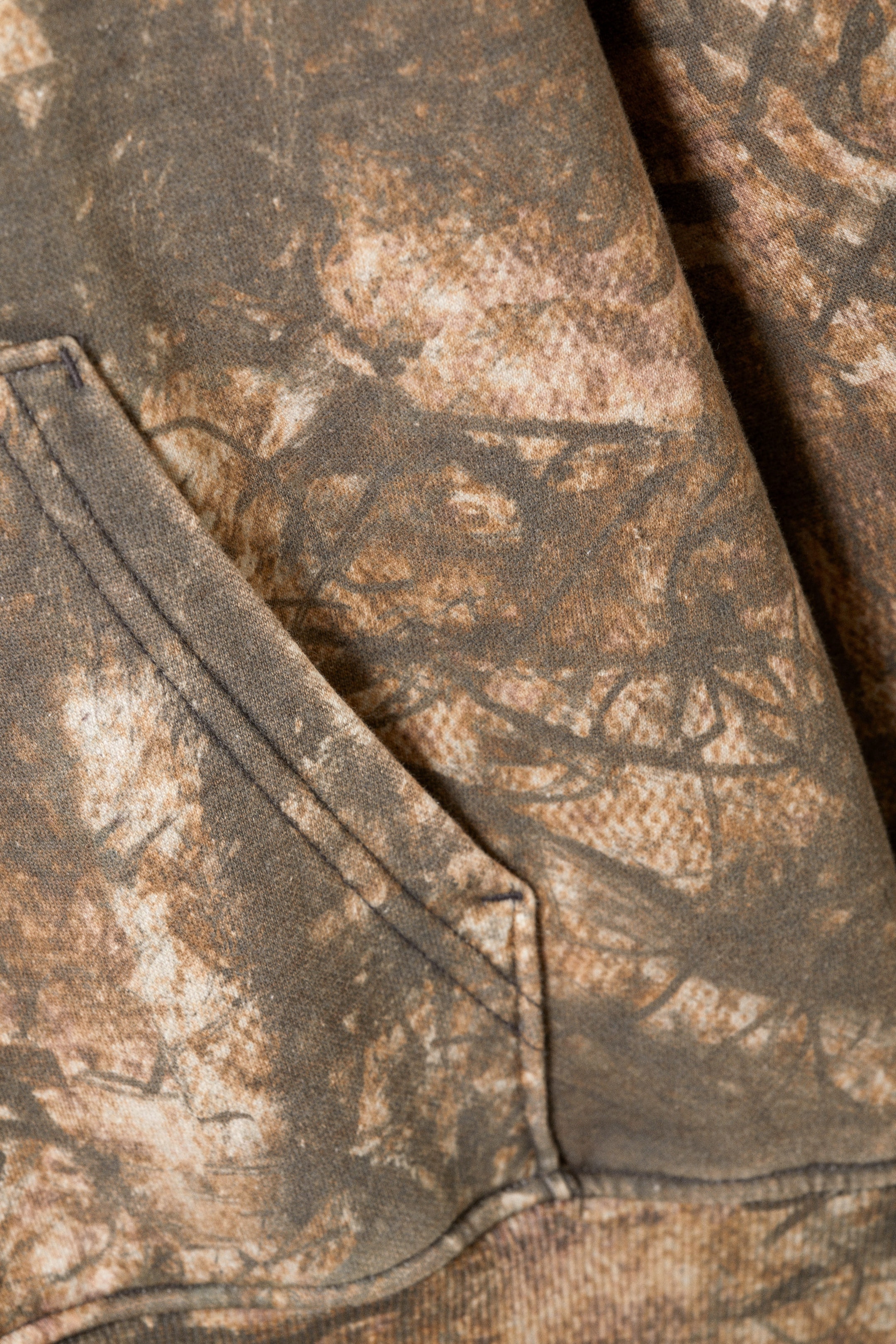 Khaki - Woodland - Loose Fit Printed Hoodie - 1