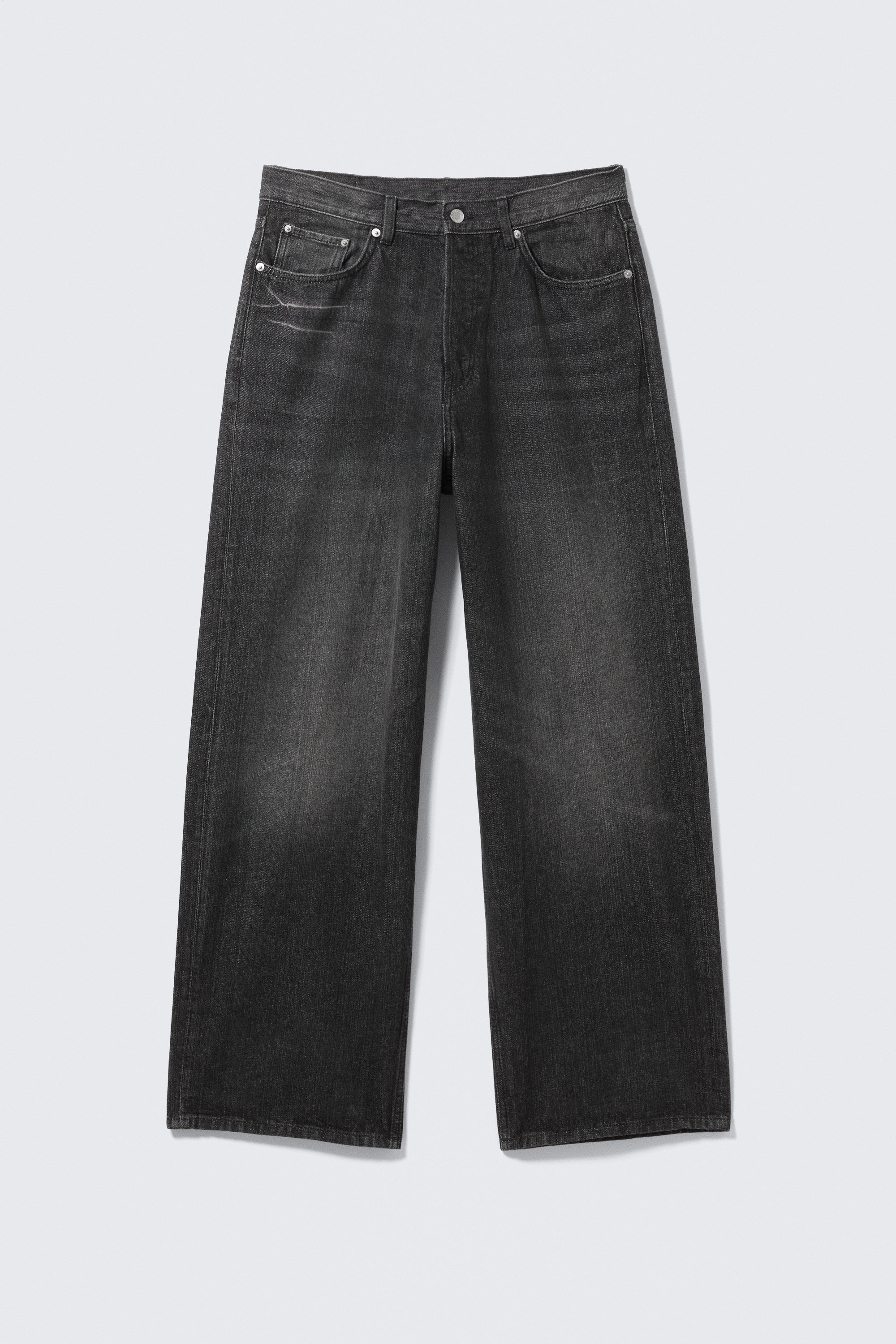 Chelsea Black - Black - Astro Mid Rise Loose Baggy Leg Unisex Jeans - 6