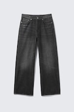 Chelsea Black - Black - Astro Mid Rise Loose Baggy Leg Unisex Jeans - 6