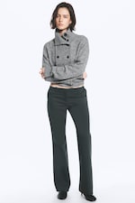 Dark Grey - Low waist Bootcut suiting trousers - 2