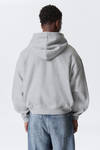 boxy midweight zip hoodie - Light Grey Melange | Weekday WW