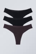 Black/Dark Purple - 3-pack Inez Brazilian Cotton Briefs - 0