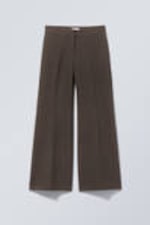 Dark Brown - Cami Flared Tailored Trousers - 0
