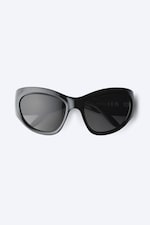 Noir - Lunettes de soleil rondes oversize - 2