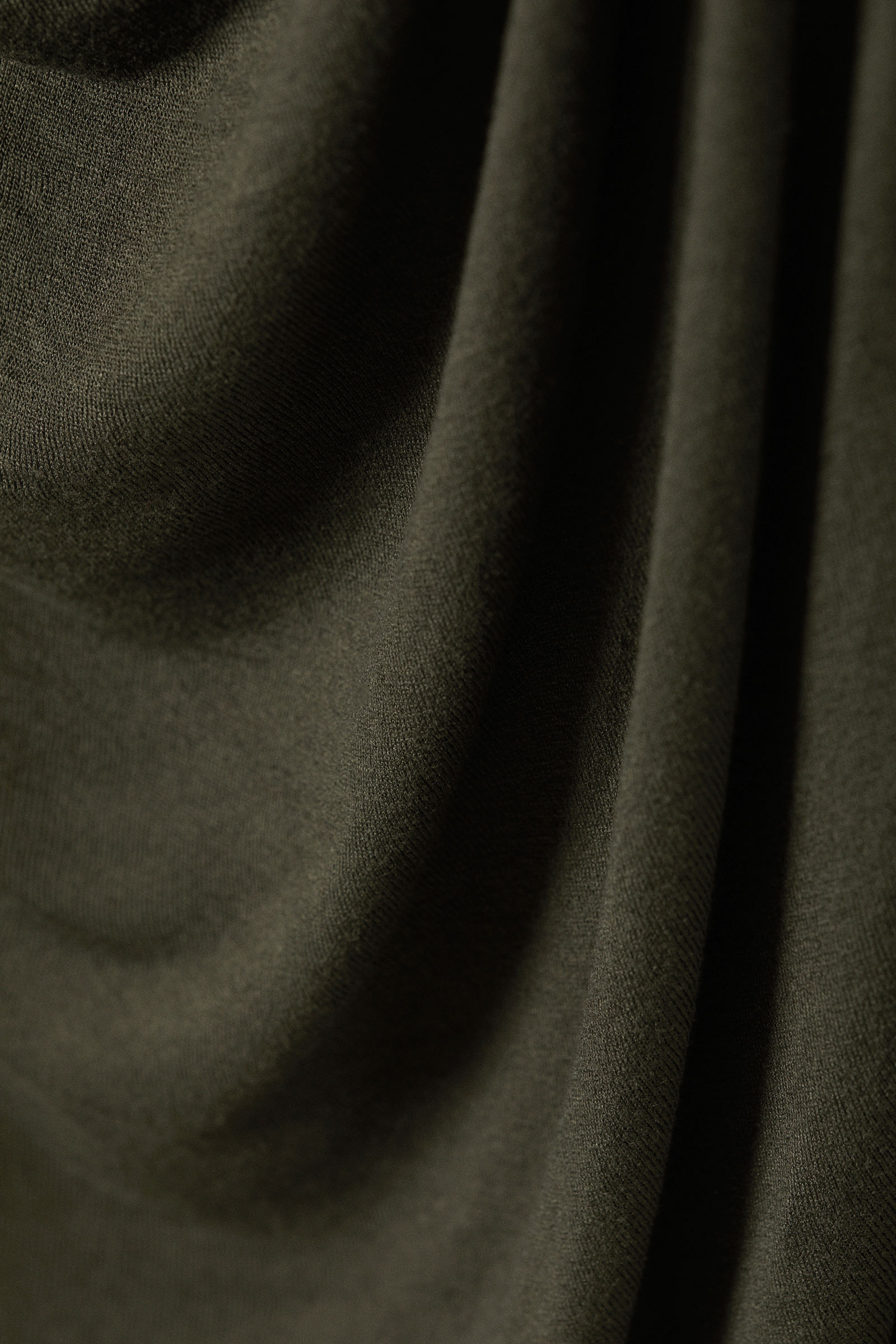 draped long-sleeved top - Dark Khaki Green | Weekday WW