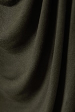 Dark Khaki Green - Draped Long-Sleeved Top - 1