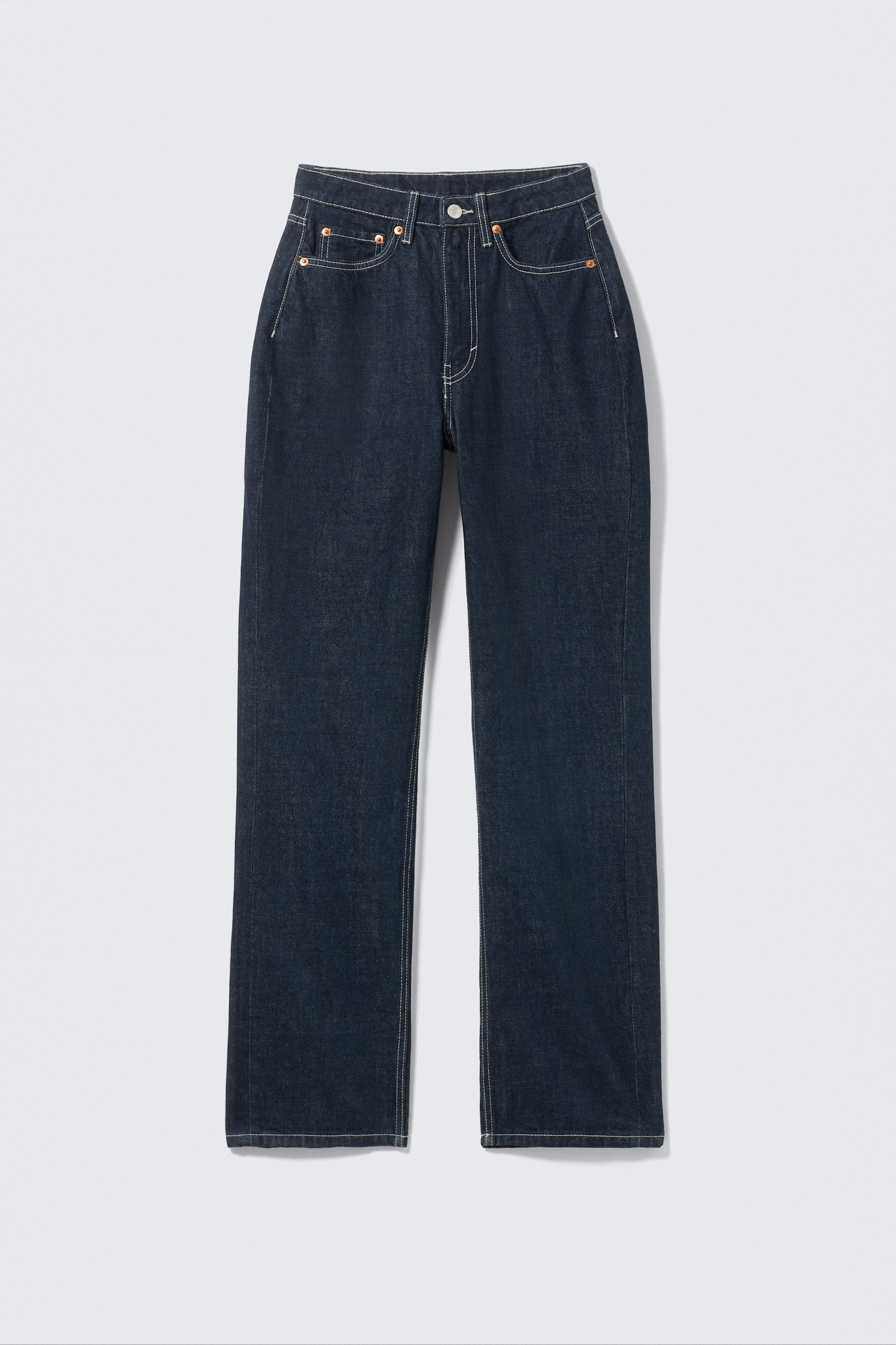Resolute Curve High Waisted Regular Straight Jeans - Blue Rinse - Ciemnoniebieski/Second Blue - Medium Blue