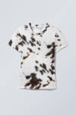 White - Cow Print - Slim Printed T-shirt - 0