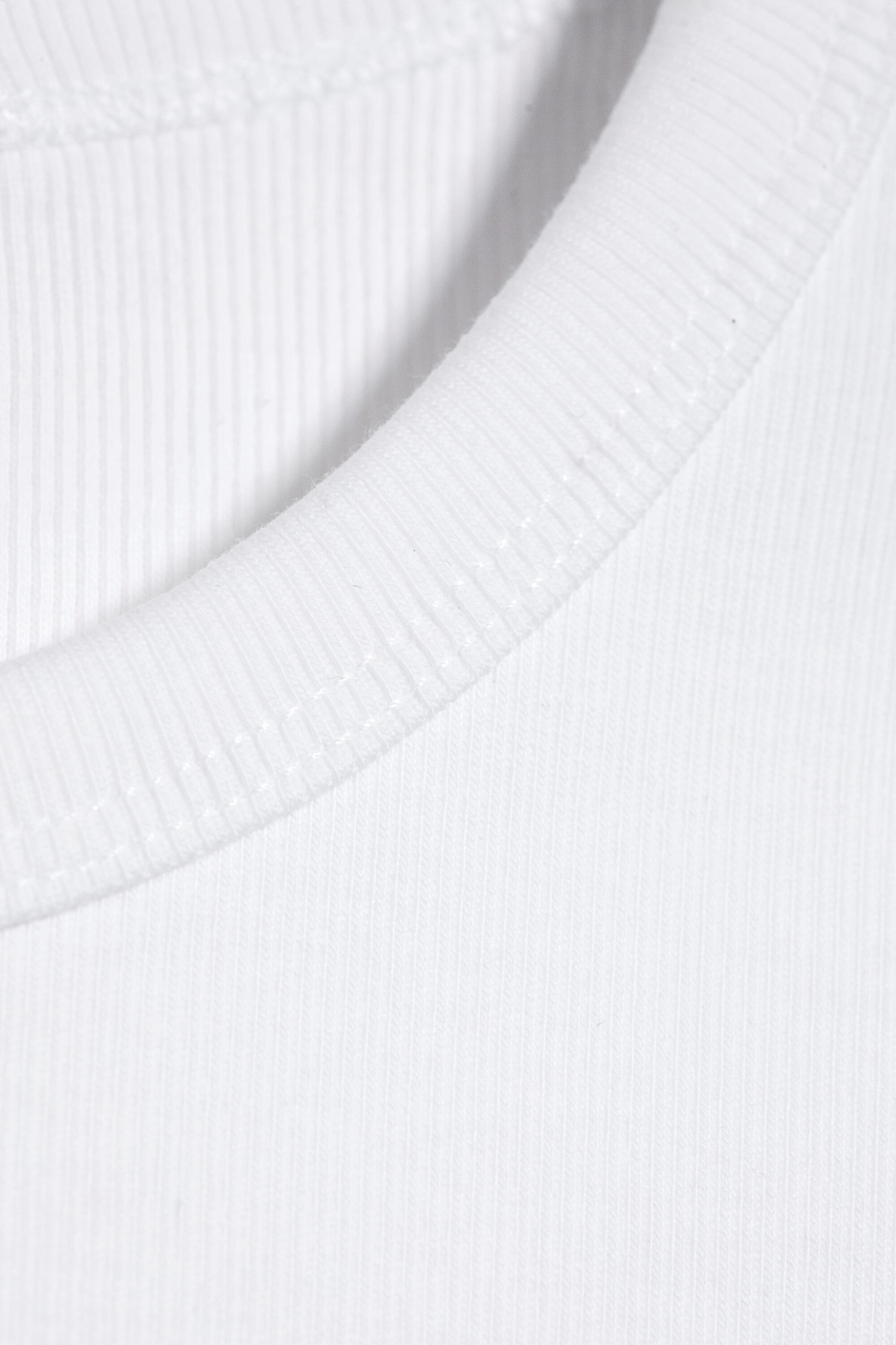 White - Ribbed classic T-shirt - 5