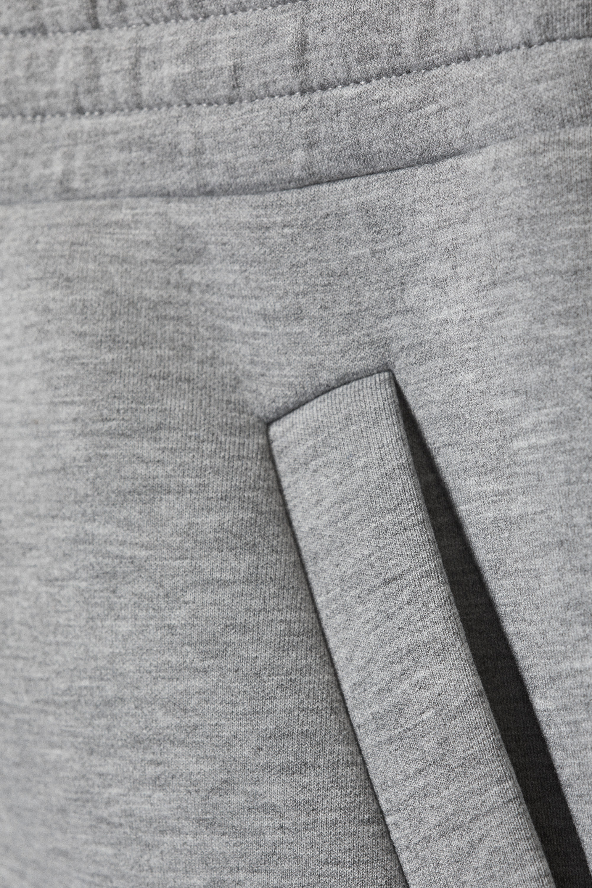 Grey Melange - Relaxed Wide Leg Scuba Sweatpants - 5