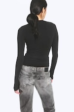 Stripet mørkegrå - Slim Long-Sleeved Buttoned Cardigan - 2