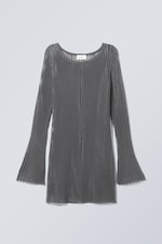 Dunkelgrau - Durchscheinendes Rippstrick-Minikleid Eleana - 0