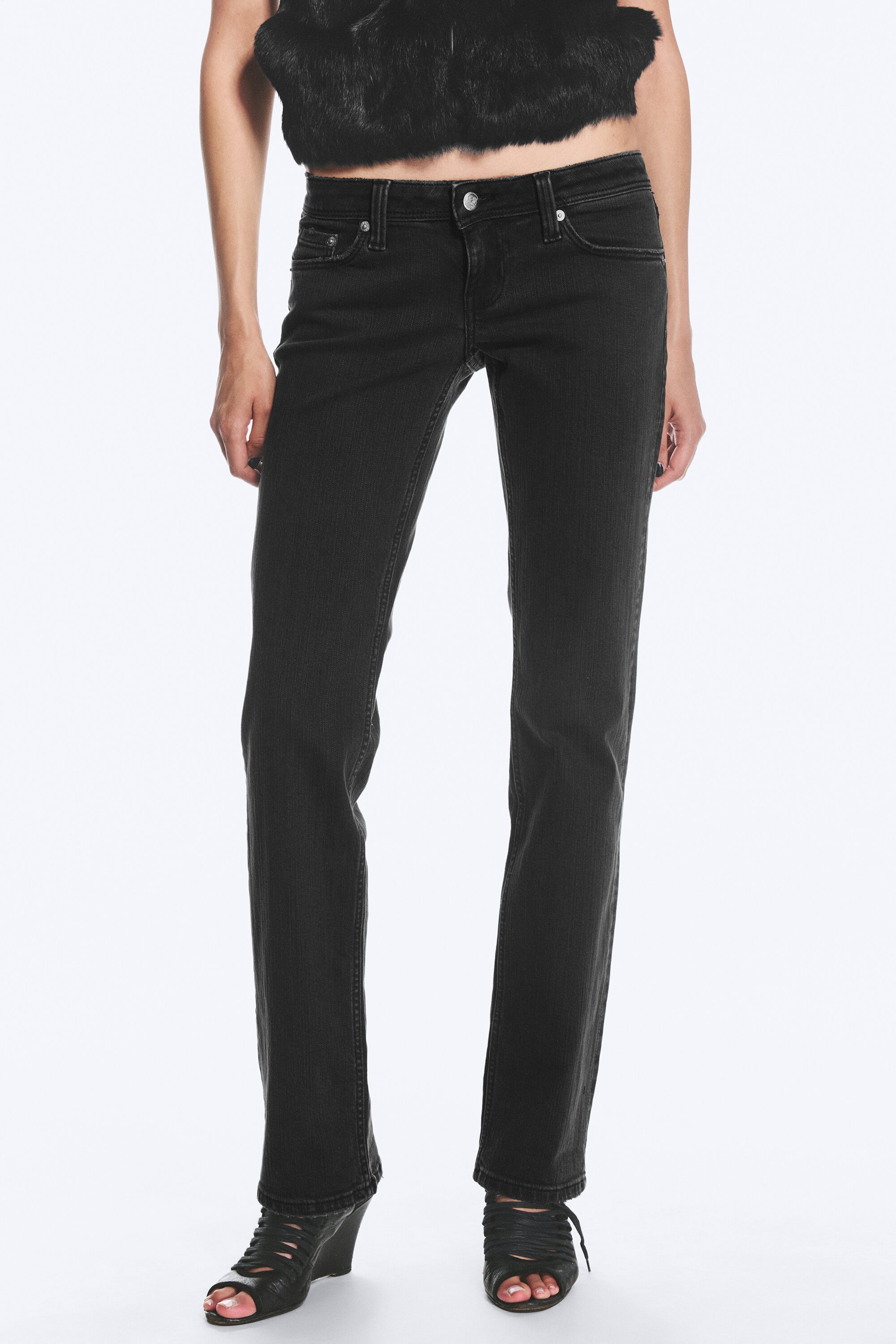 Washed Black - Black - RIOT LOW WAIST SLIM FIT BOOTCUT JEANS - 2