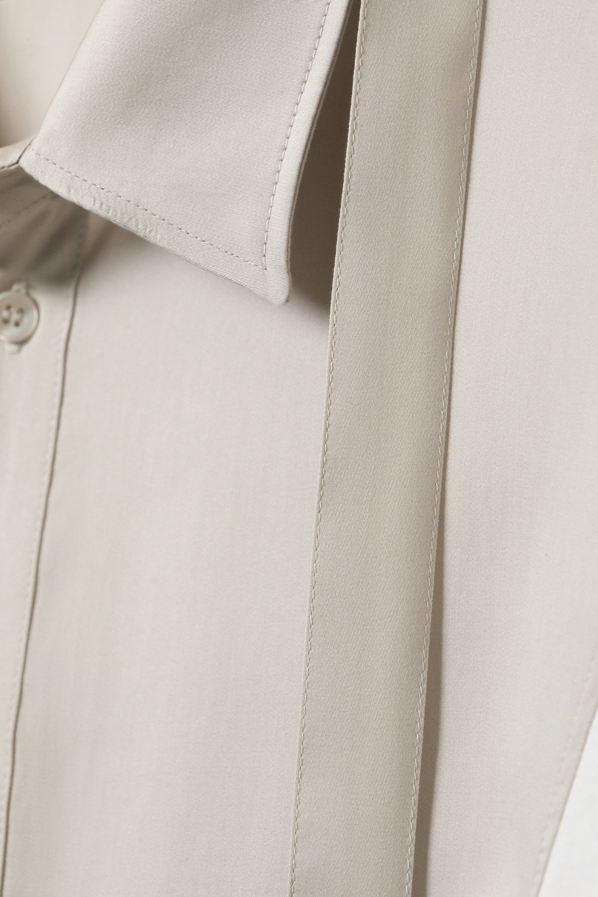 Light Dusty Mole - Slim Tie Detail Lyocell Shirt - 2