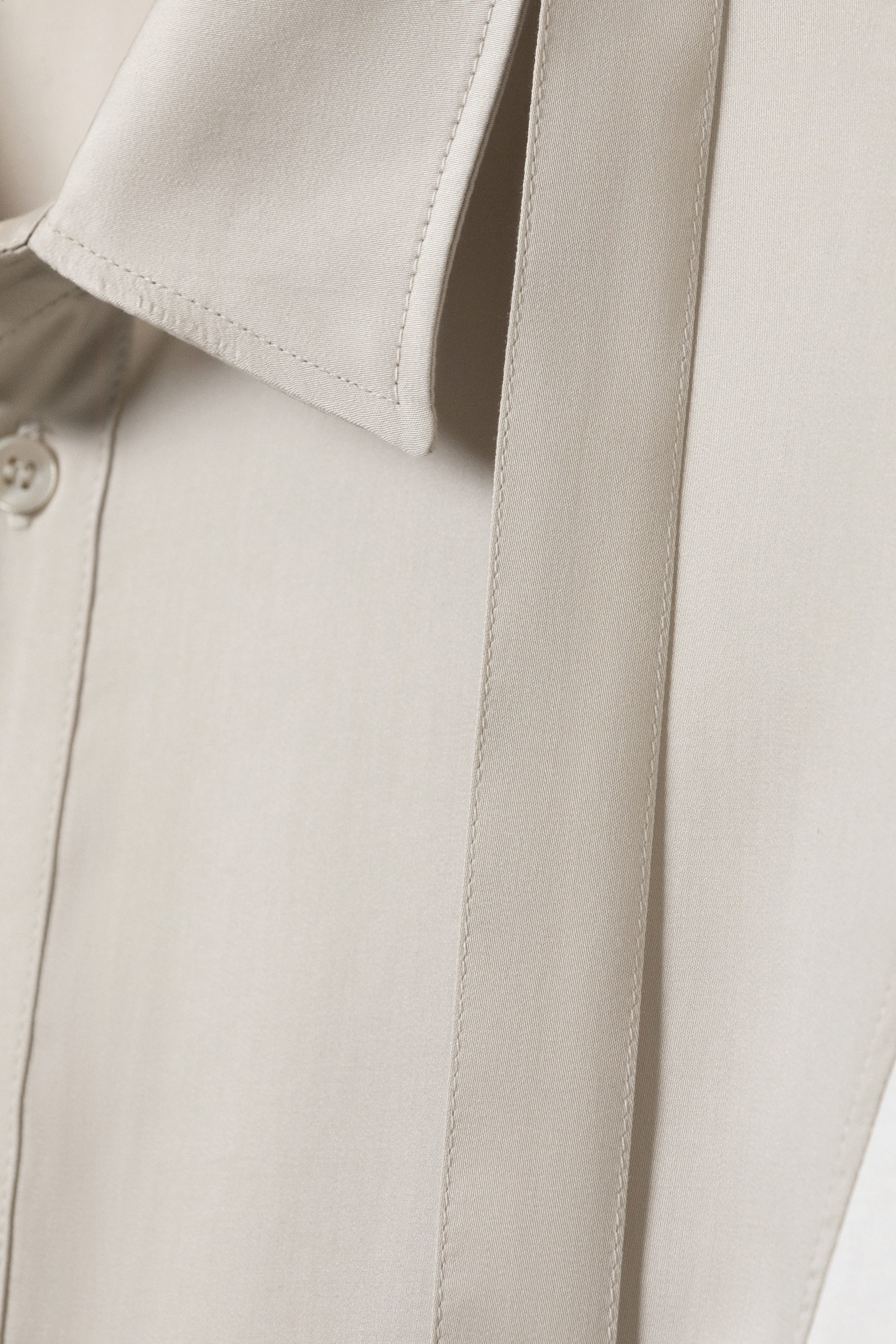 Light Dusty Mole - Slim Tie Detail Lyocell Shirt - 6