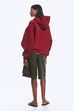Dark Red - Oversized Scuba Hoodie - 2