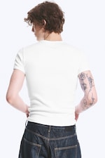 White - Ribbed classic T-shirt - 3