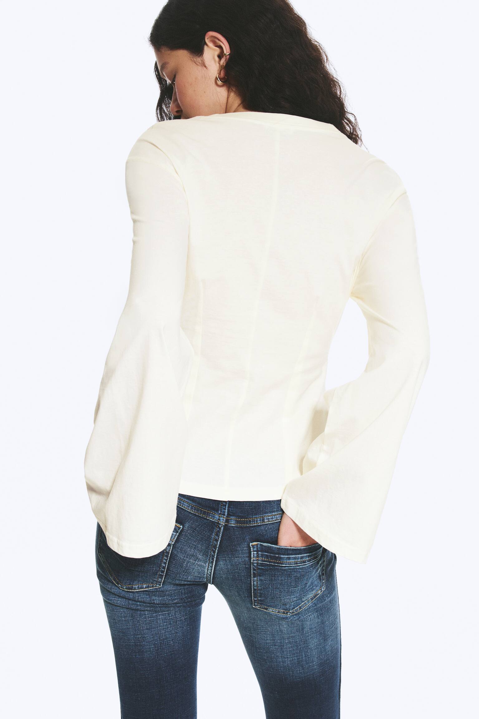 Haut ajusté à manches longues - Blanc cendré/Rose clair/Noir - 4