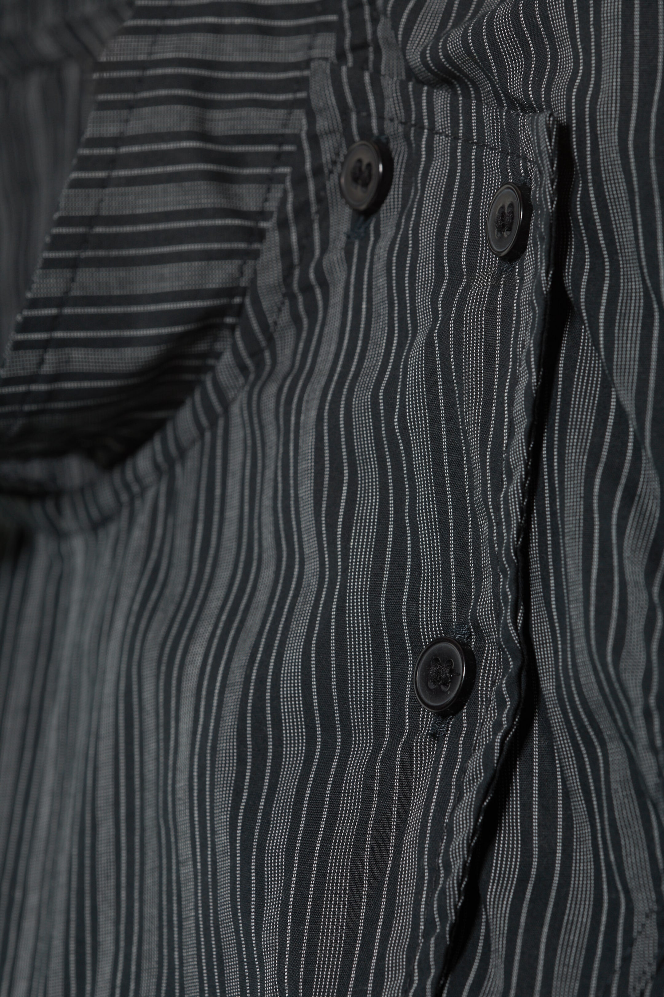 Striped Black - Asymmetric buttoned top - 2