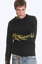 Black - Riftborn - Geweldig boxy T-shirt met graphic en lange mouwen - 2
