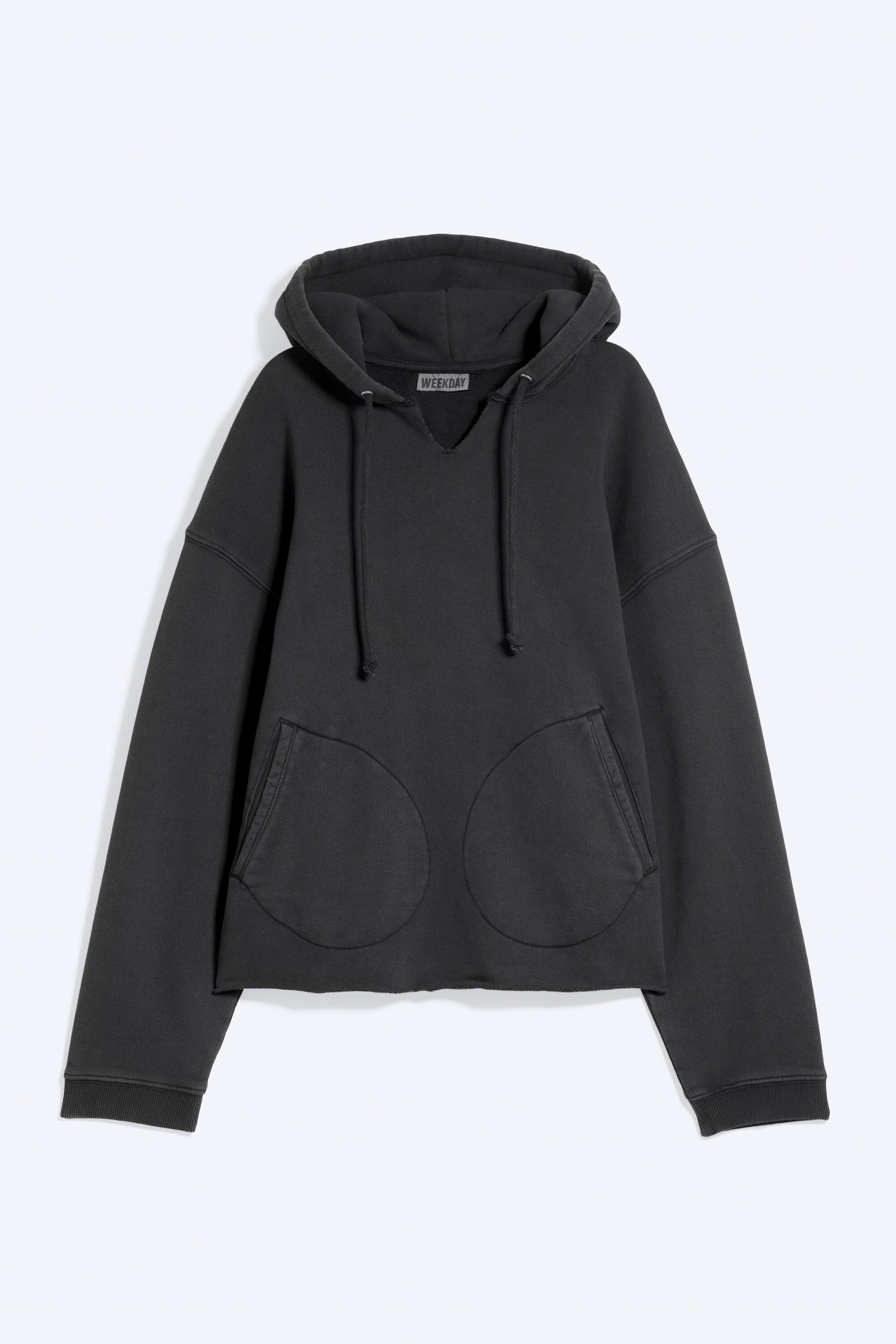 Washed Black - Cropped Loose Boxy Hoodie - 5