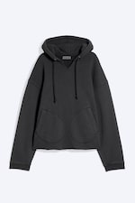 Washed Black - Cropped Loose Boxy Hoodie - 5