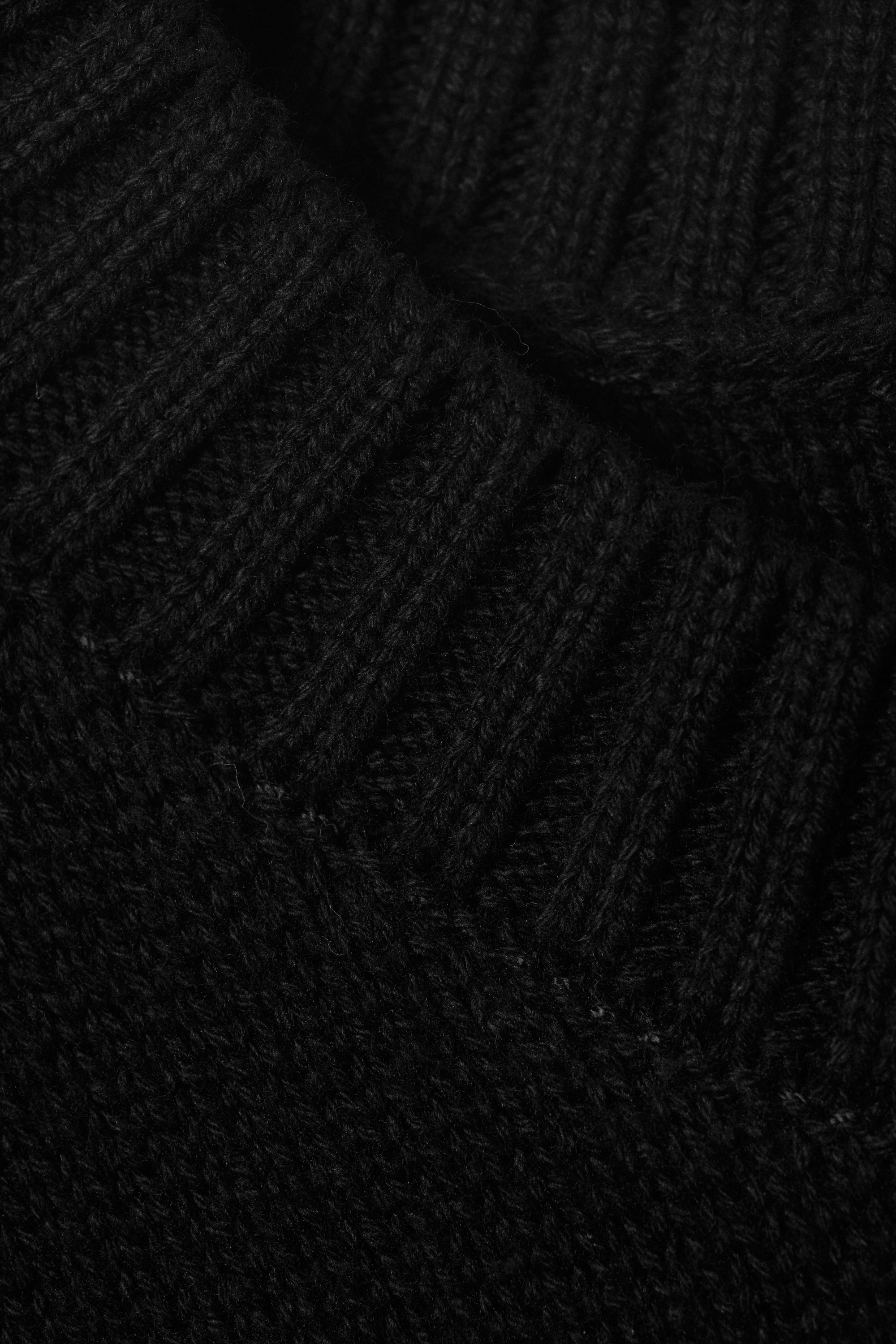 Black - Oversized Heavyweight Cotton Sweater - 5