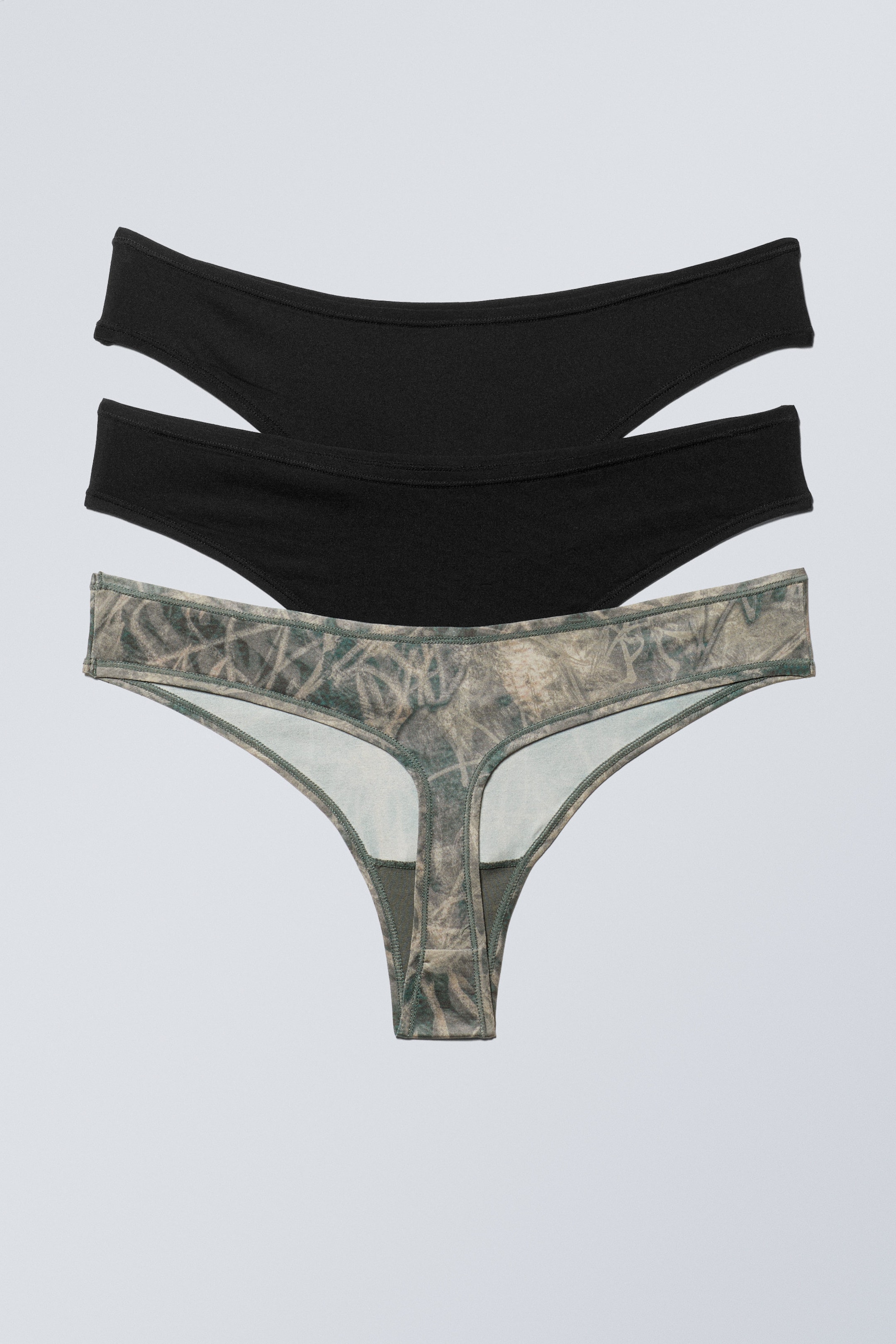 Black & Scribble - 3-pack Soul Soft Thongs - 1