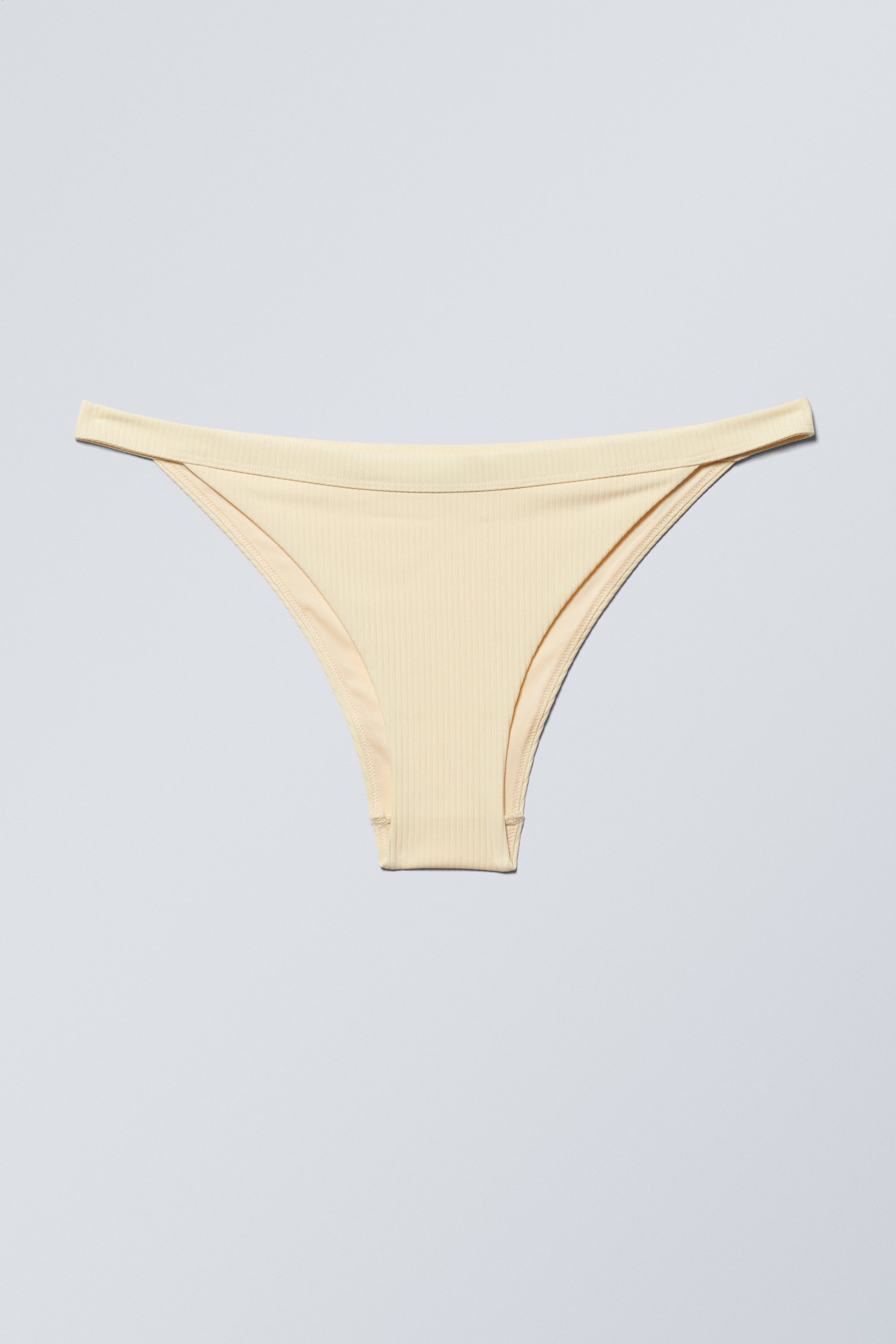 Light Yellow - Low Rise Ribbed Brazilian Bikini Bottoms
