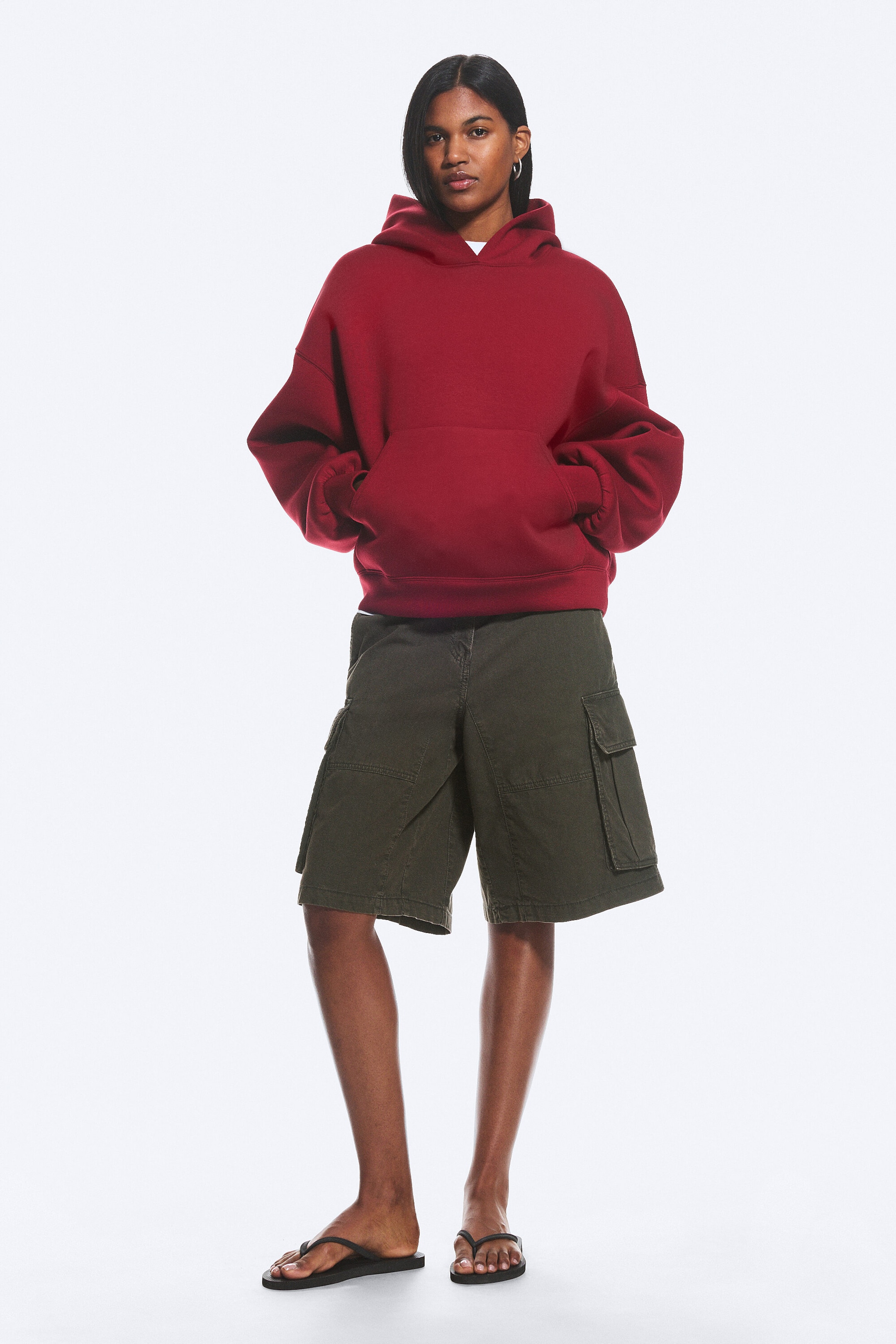 Mörkröd - Oversized scuba hoodie - 2