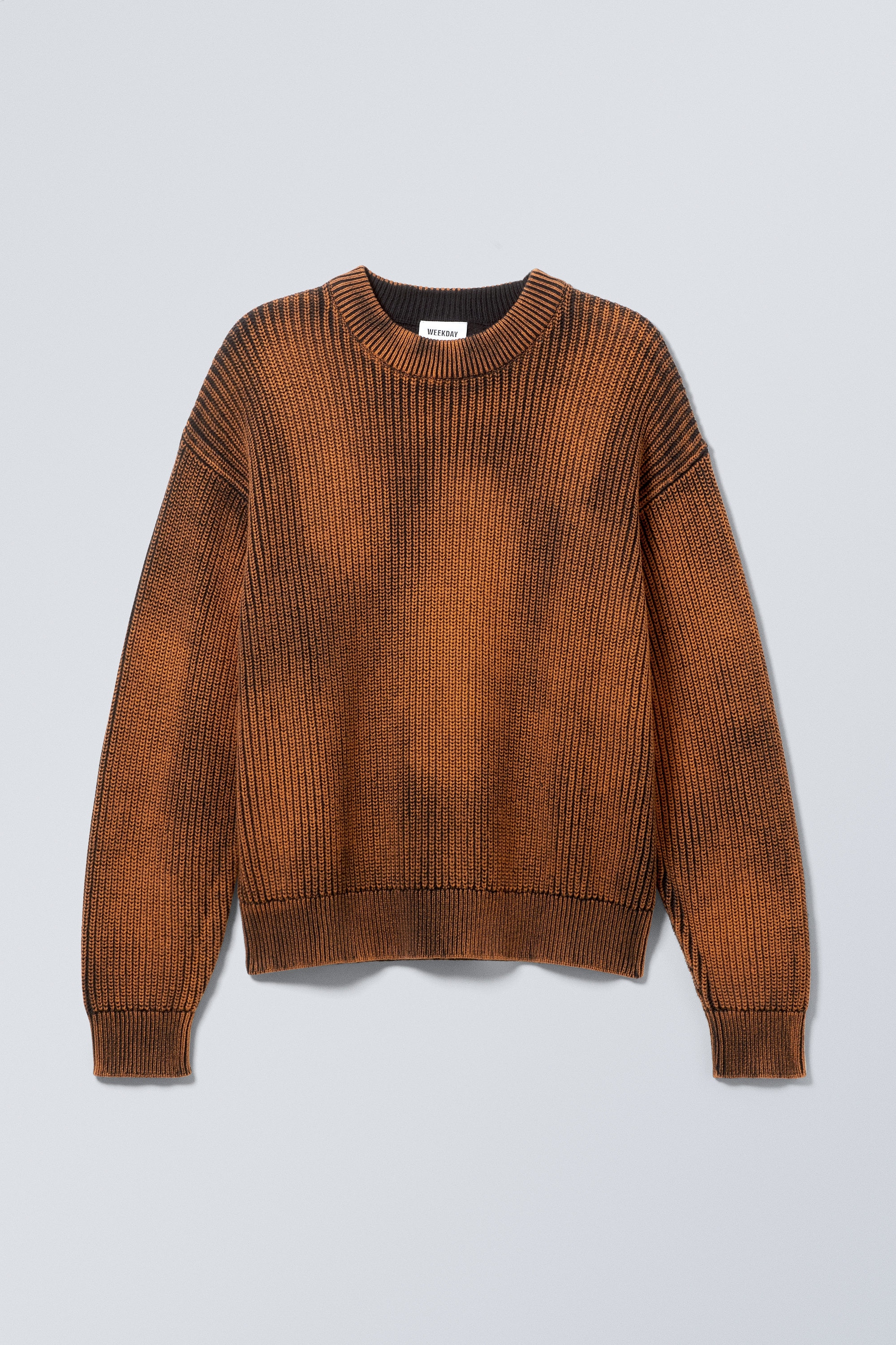 regular heavy knit sweater - Washed Dark Red | Weekday WW