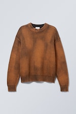 Washed Dark Red - Regular Heavy Knit Sweater - 0