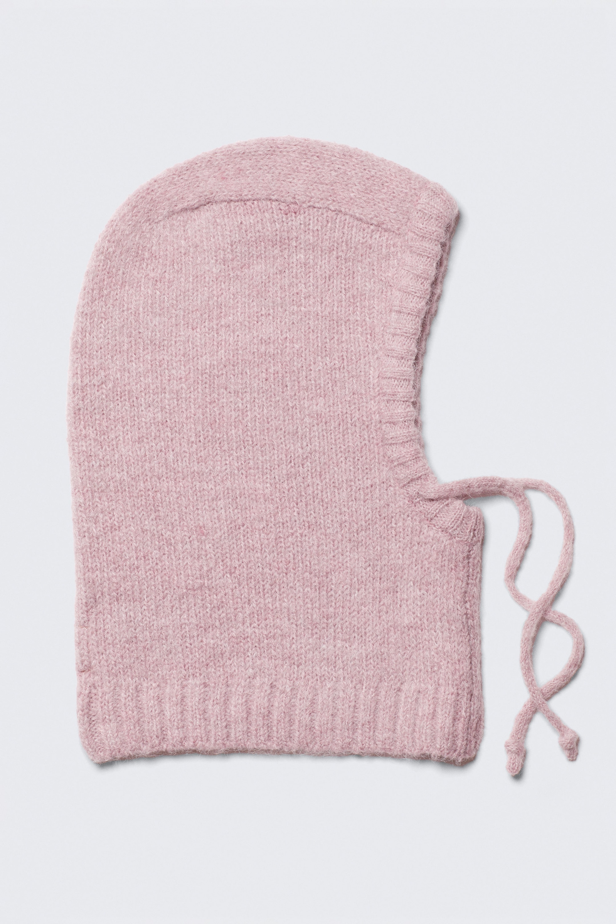 Helles Altrosa - Flauschige Strickkapuze zum Binden