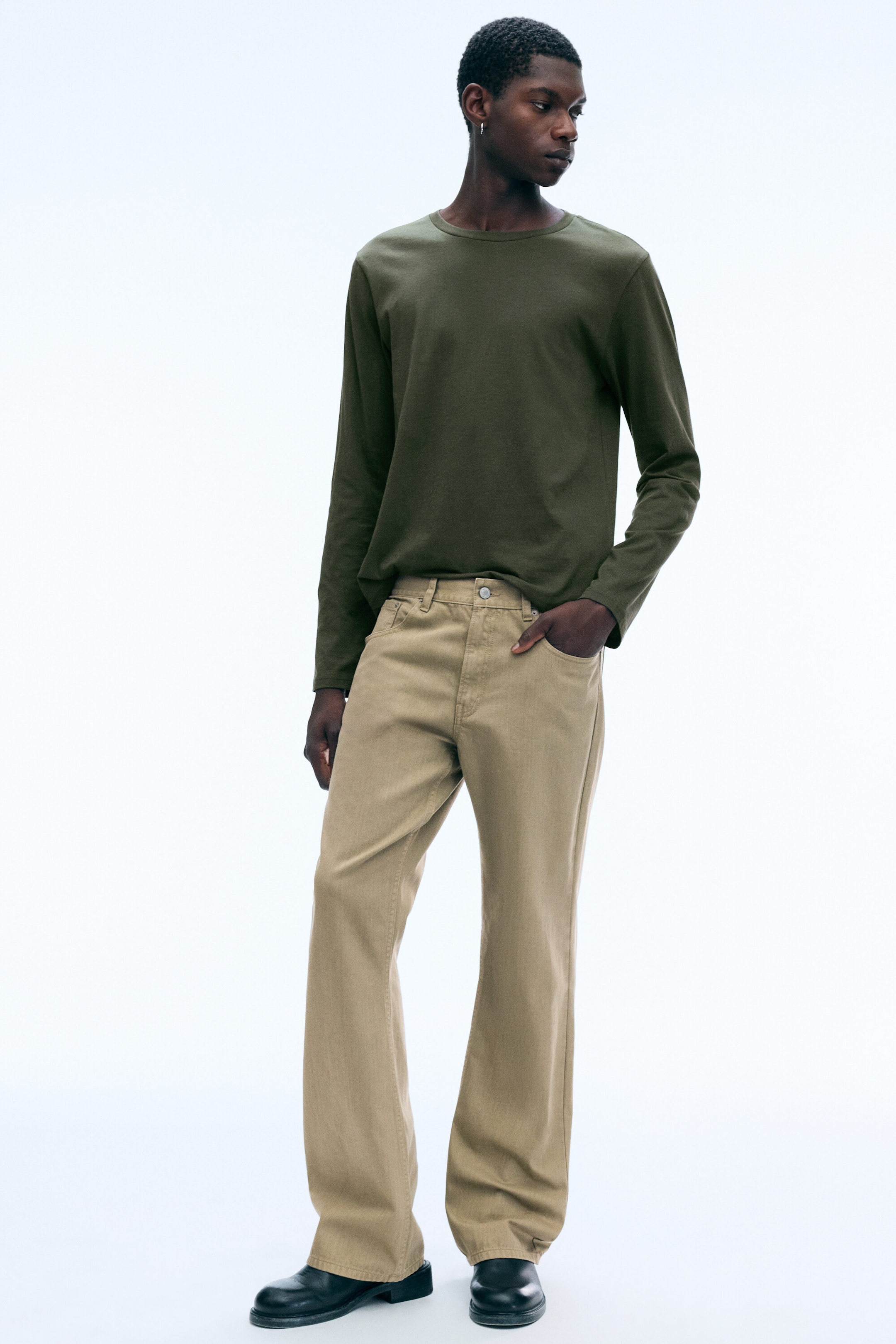 Beige - Mercury bootcut five-pocket trousers - 1