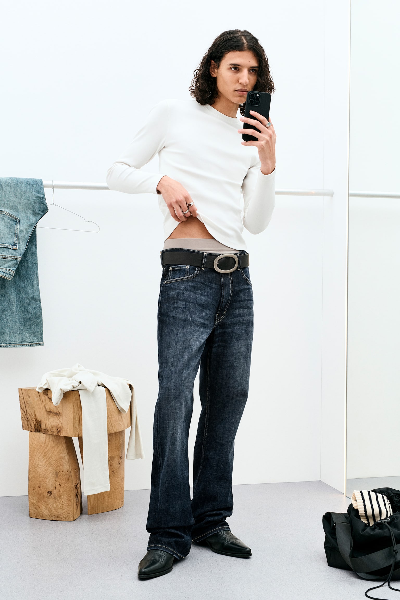 Mercury Mid Waist Relaxed Bootcut Leg Jeans - Deep Ocean Blue - Dunkelblau/Port Blue - Hellblau/Black Rinse - Schwarz - 1