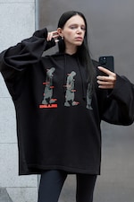 Schwarz - BILLIE MEGA OVERSIZED HOODIE - 0
