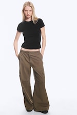 Black - Slim Short-Sleeved Cotton T-shirt - 1