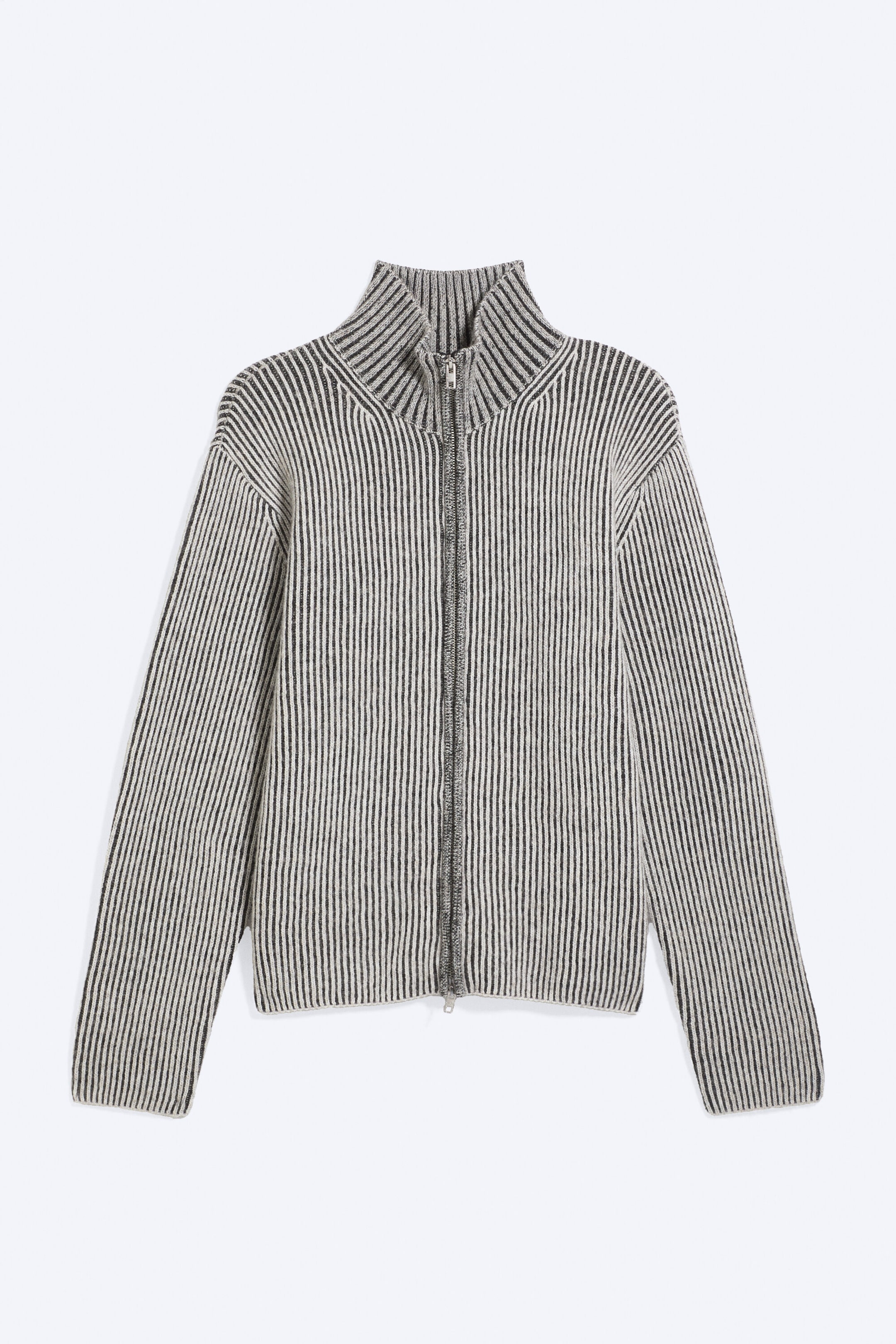White/Black - Relaxed wool-blend cardigan - 4