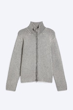 White/Black - Relaxed wool-blend cardigan - 4