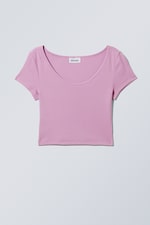 Light lilac - Open Neck Crop Top - 0