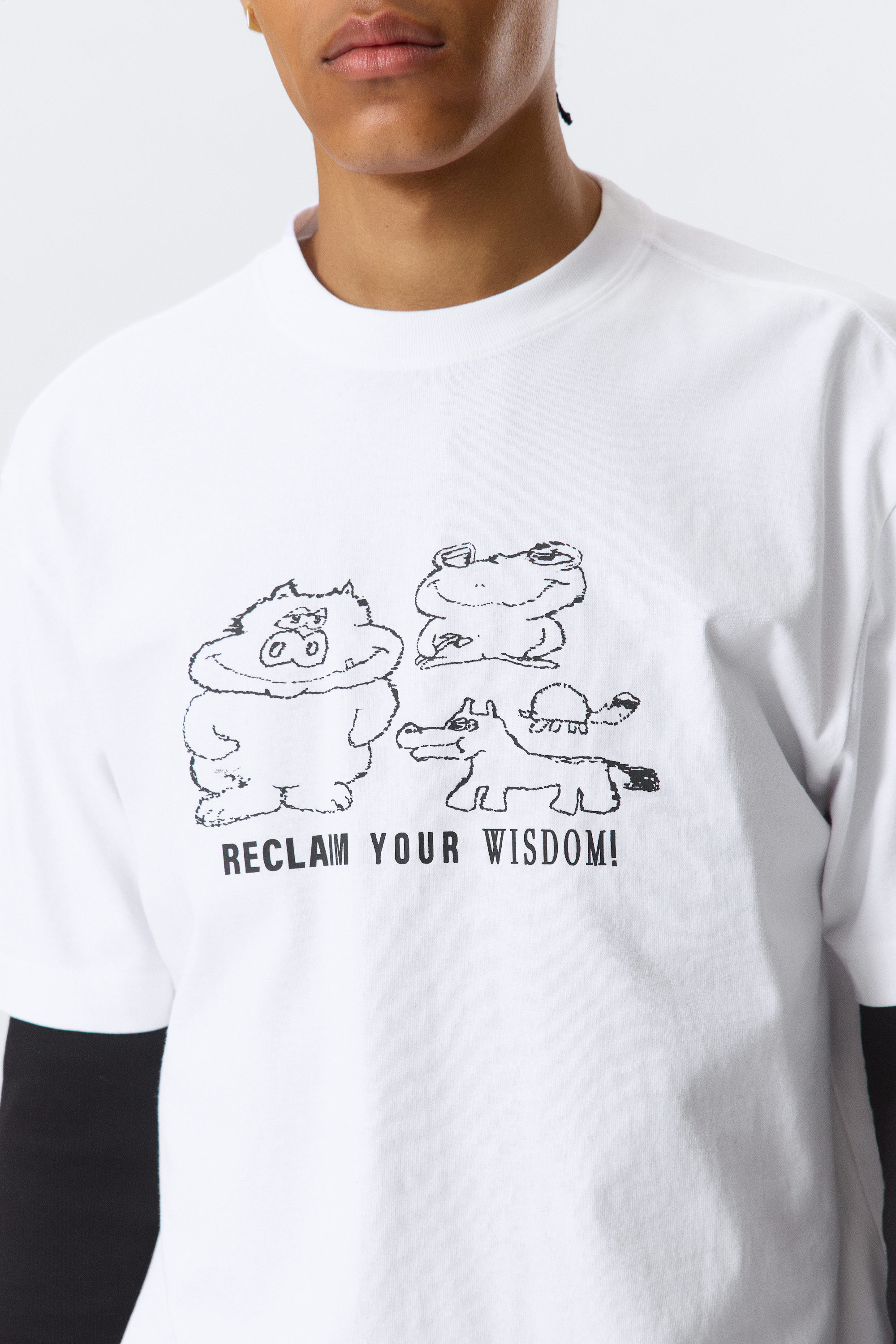 relaxed graphic printed t-shirt - White - Reclaim your wisdom